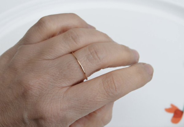 Schmaler 1mm Basic Ring aus 585er Roségold